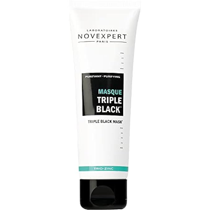 Novexpert TRIPLE BLACK MASK - MATTIFIES, PURIFIES AND EVENS SKIN WITH FEWER IMPURITIES - REGULATES SEBUM PRODUCTION - HYPOALLERGENIC - VEGAN - COMBINATION TO OILY SKIN WITH IMPERFECTIONS - 2.64 OZ - Image 1
